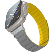 Blupebble Cinque Torri Silicone Reversible Magnetic Watch Strap Grey/Yellow