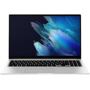 لابتوب سامسونج جالاكسي بوك بمعالج إنتل كور i5-1135G7 الجيل 11 بشاشة FHD مقاس 15.6 بوصة وذاكرة SSD سعة 256GB ورام 8GB وبطاقة رسوميات إنتل آيريس Xe مشتركة ونظام ويندوز 10 برو ولوحة مفاتيح إنجليزية وبلون فضي - إصدار دولي [NP750XDA-KD1US]