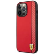 Ferrari PU Smooth & Carbon Hard Case Red iPhone 13 Pro