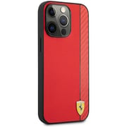 Ferrari PU Smooth & Carbon Hard Case Red iPhone 13 Pro