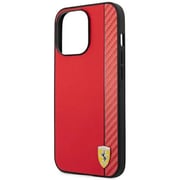 Ferrari PU Smooth & Carbon Hard Case Red iPhone 13 Pro