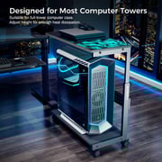 Eureka Ergonomic Height Adjustable Under Desk PC Tower Stand Black