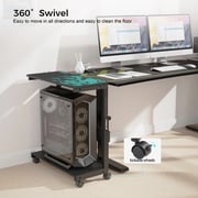 Eureka Ergonomic Height Adjustable Under Desk PC Tower Stand Black