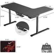 Eureka ERGONOMIC L Shaped Gaming Desk 153*153 cm