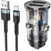 Hoco Car Charger Metal Black