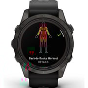 Garmin Fenix 7S Pro Sapphire Solar Edition Carbon Gray DLC Titanium with Black Band Smartwatch 42mm 010-02776-11