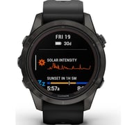 Garmin Fenix 7S Pro Sapphire Solar Edition Carbon Gray DLC Titanium with Black Band Smartwatch 42mm 010-02776-11