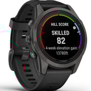 Garmin Fenix 7S Pro Sapphire Solar Edition Carbon Gray DLC Titanium with Black Band Smartwatch 42mm 010-02776-11