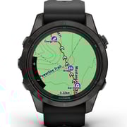 Garmin Fenix 7S Pro Sapphire Solar Edition Carbon Gray DLC Titanium with Black Band Smartwatch 42mm 010-02776-11