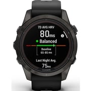 Garmin Fenix 7S Pro Sapphire Solar Edition Carbon Gray DLC Titanium with Black Band Smartwatch 42mm 010-02776-11