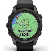 Garmin Fenix 7S Pro Sapphire Solar Edition Carbon Gray DLC Titanium with Black Band Smartwatch 42mm 010-02776-11