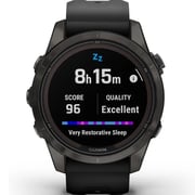 Garmin Fenix 7S Pro Sapphire Solar Edition Carbon Gray DLC Titanium with Black Band Smartwatch 42mm 010-02776-11