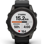 Garmin Fenix 7S Pro Sapphire Solar Edition Carbon Gray DLC Titanium with Black Band Smartwatch 42mm 010-02776-11