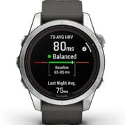 Garmin Fenix 7S Pro Solar Edition Silver Stainless Steel with Graphite Band Smartwatch 42mm 010-02776-01