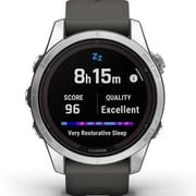 Garmin Fenix 7S Pro Solar Edition Silver Stainless Steel with Graphite Band Smartwatch 42mm 010-02776-01