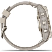 Garmin Fenix 7S Pro Sapphire Solar Edition Soft Gold Stainless Steel with Limestone Leather band Smartwatch 42mm- (includes Tundra silicone watch band) 010-02776-30