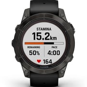 Garmin Fenix 7 Pro Sapphire Solar Edition Carbon Gray DLC Titanium with Black Band Smartwatch 47mm 010-02777-11
