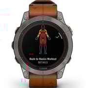Garmin Fenix 7 Pro Sapphire Solar Edition Titanium with Chestnut Leather Band Smartwatch 47mm- (includes black silicone watch band) 010-02777-30