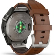 Garmin Fenix 7 Pro Sapphire Solar Edition Titanium with Chestnut Leather Band Smartwatch 47mm- (includes black silicone watch band) 010-02777-30