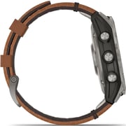 Garmin Fenix 7 Pro Sapphire Solar Edition Titanium with Chestnut Leather Band Smartwatch 47mm- (includes black silicone watch band) 010-02777-30