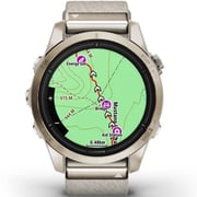 Garmin Epix Pro Gen 2 Sapphire Edition Soft Gold With Cream Heathered Nylon Band Smartwatch 42mm 010-02802-20