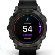 Garmin Epix Pro Gen 2 Sapphire Edition Carbon Grey DLC Titanium With Black Leather Band Smartwatch 47mm 010-02803-30