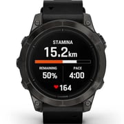 Garmin Epix Pro Gen 2 Sapphire Edition Carbon Grey DLC Titanium With Black Leather Band Smartwatch 47mm 010-02803-30