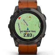Garmin Epix Pro Gen 2  Sapphire Edition Carbon Grey DLC Titanium With Chestnut Leather Band Smartwatch 51mm 010-02804-30