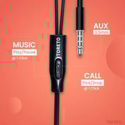 Toreto TOR-1201 Wired In Ear Earphones With Mic Black