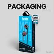 Toreto TOR-1201 Wired In Ear Earphones With Mic Black
