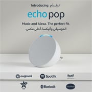 Amazon Echo Pop Smart Bluetooth Speaker with Alexa Glacier White