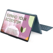 Lenovo Yoga Book 9 13IRU8 2-in-1 Convertible (2023) Laptop - 13th Gen / Intel Core i7-1355U / 13.3inchOLED / 1TB SSD / 16GB RAM / Shared Intel Iris Xe Graphics / Windows 11 Home / English & Arabic Keyboard / Tidal Teal / Middle East Version - [82YQ0025AX]