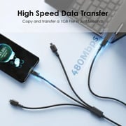 Oraimo Duraline 3 3-in-1 Data Sync Cable 1.2m Black