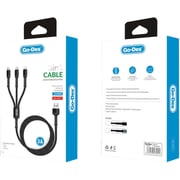 Go-Des 3-In-1 Charging Cable 1.2m Black