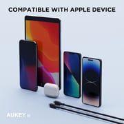 Aukey Nylon Braided USB-C To Lightning Cable 1m Black