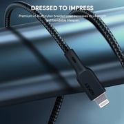 Aukey Nylon Braided USB-C To Lightning Cable 1.8m Black