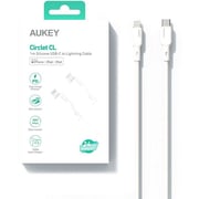 Aukey Silicone USB-C To Lightning Cable 1m White