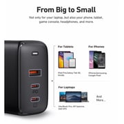 Aukey 3 Port GaN 90W Wall Charger Black