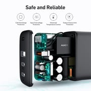 Aukey 3 Port GaN 90W Wall Charger Black