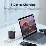 Aukey 3 Port GaN 90W Wall Charger Black