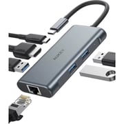 Aukey CB-C75 6 In 1 USB-C Hub Grey