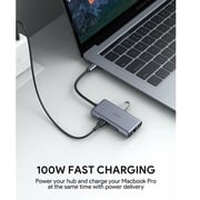 Aukey CB-C75 6 In 1 USB-C Hub Grey