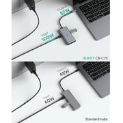 Aukey CB-C75 6 In 1 USB-C Hub Grey