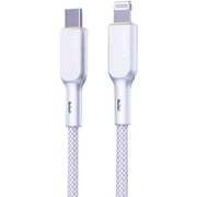 Aukey Nylon Braided USB-C To Lightning Cable 1.8m White