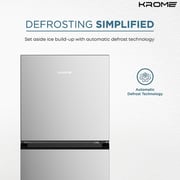 KROME 370L Top Mount Double Door Refrigerator Silver - KR-REF370T