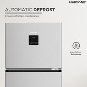 KROME 600L Top Mount Double Door Refrigerator Silver - KR-RFF600T