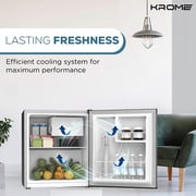 KROME 60L Single Door Refrigerator Silver - KR-RDC60H