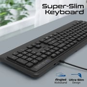 Promate Ergonomic Wired Keyboard And Mouse Combo Black
