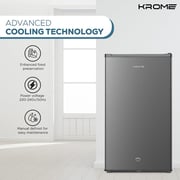 KROME 120L Single Door Refrigerator Inox Silver - KR-RDC120H