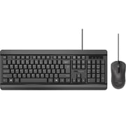 Promate Quiet Keys Wired Keyboard And Mouse Combo Black